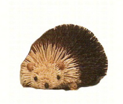 BRUSH11B - BrushArt Animals | Eco-Friendly, Buri Posable, Tabletop Hedgehog Brown 6 Inch