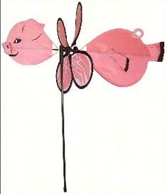ITB2840 - Flying Bug Wind & Garden Spinners Baby Pig by In The Breeze