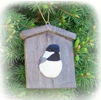 SEFWC177 - Fisher Wildlife Bird Ornaments Chickadee House