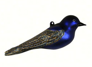 COBANEC400 - Margaret Cobane Hand Blown Glass Purple Martin Ornament