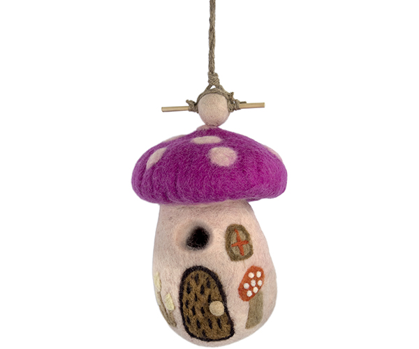 DZI48407800 - Magic Mushroom Wild Woolie Felt Birdhouse