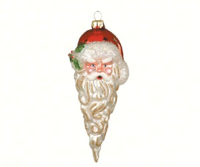 COBANEC076 - Margaret Cobane Hand Blown Glass Santacicle Red Ornament