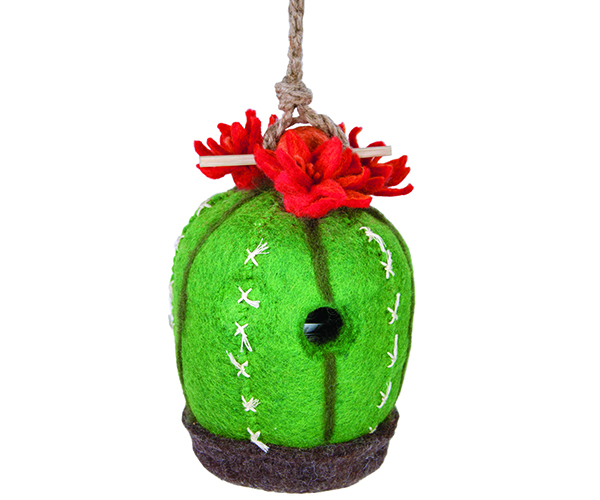 DZI484075000 - Barrel Cactus Wild Woolie Felt Birdhouse