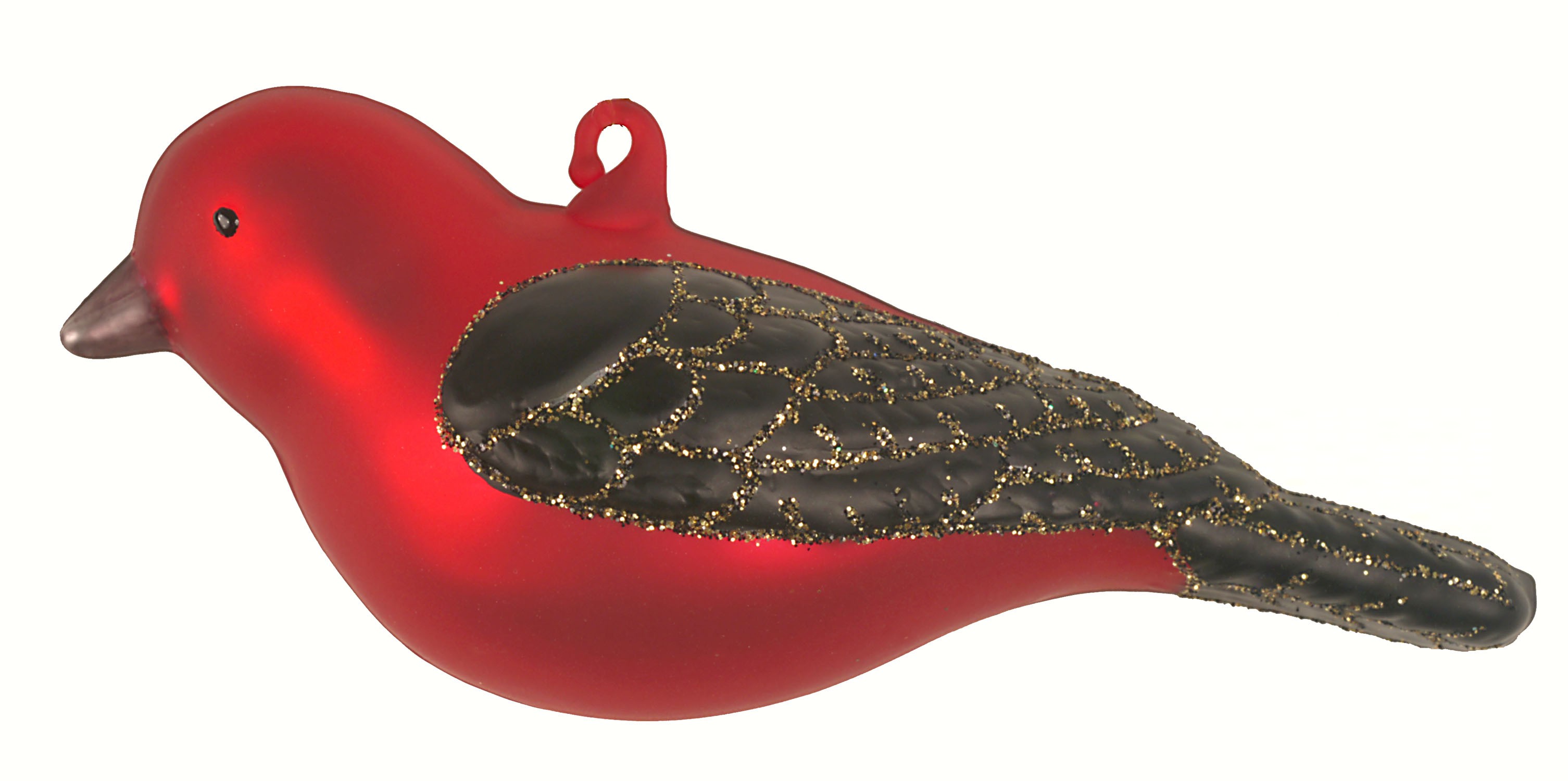COBANEC407 - Margaret Cobane Hand Blown Glass Christmas Scarlet Tanager Ornament