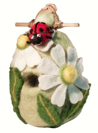 DZI484061 - Wild Woolie Ladybug Felt Birdhouse