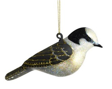 COBANEC433 - Margaret Cobane Hand Blown Glass Gray Jay Ornament