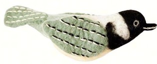 DZI483004 - Chickadee Wild Woolie Felted Wool Ornament