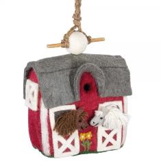 DZI484085 - Country Stable Felt Birdhouse