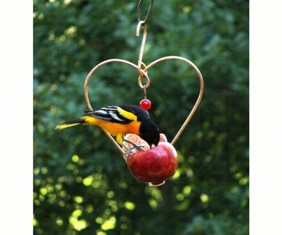 sehhlbap - Love Birds Fruit Apple Copper Bird Feeder