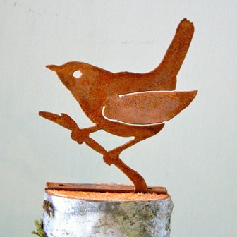 ELEGANTB703 - Wren on Branch Elegant Garden Designs Steel Bird Silhouettes
