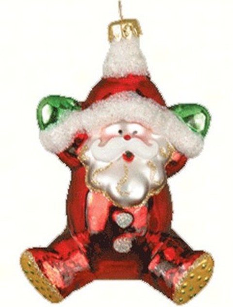COBANEB217 - Margaret Cobane Hand Blown Glass PJ Santa Ornament