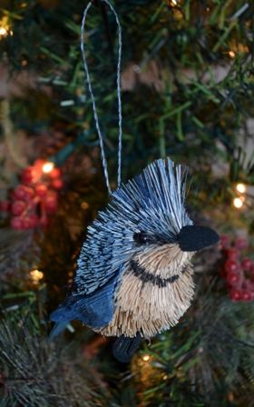 BRUSHOR102 - BrushArt Ornament, Eco-Friendly, Buri Posable, Blue Jay Animals