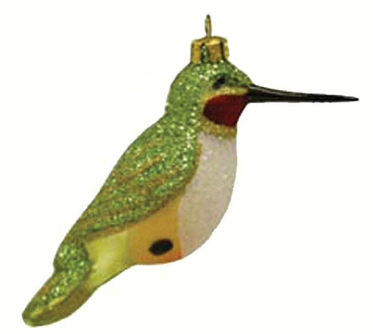 COBANEC344 - Margaret Cobane Hand Blown Glass Christmas Hummingbird Ornaments
