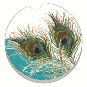 CART08961 - Elegant Peacock Car Coaster