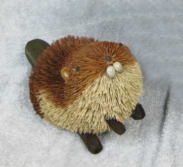 BRUSH10B - BrushArt Animals | Eco-Friendly, Buri Posable, Tabletop Beaver Brown