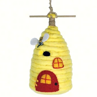 DZI484049 - Beehive Wild Woolies Felt Birdhouse