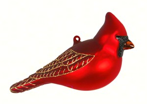COBANEC399 - Margaret Cobane Hand Blown Glass Northern Cardinal Ornament
