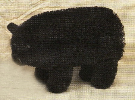 BRUSH71L - BrushArt Animals | Eco-Friendly, Buri Posable, Tabletop Bear Black 10 inch