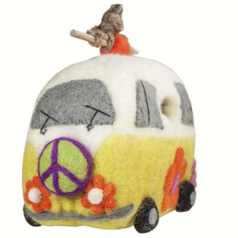 DZI484071 - Wild Woolie Magic Bus Felt Birdhouse