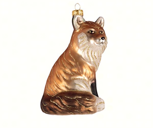 COBANED387 - Margaret Cobane Hand Blown Glass Red Fox Ornament