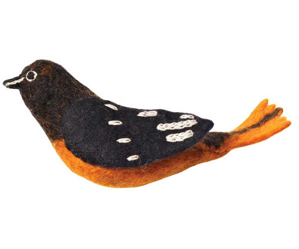 DZI483007 - Oriole Wild Woolie Felted Wool Ornament