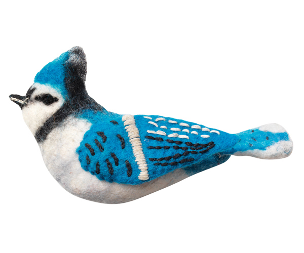 DZI483002 - Blue Jay Wild Woolie Felted Wool Ornament