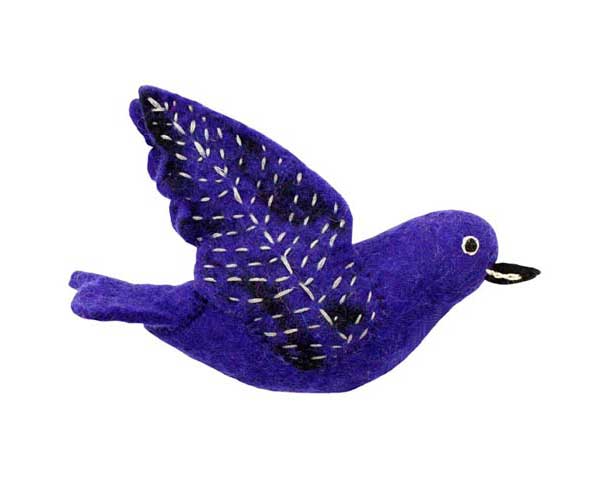 DZI483010 - Purple Martin Wild Woolie Felted Wool Ornament