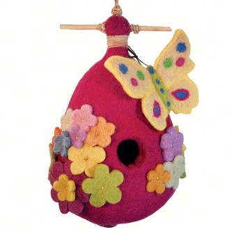 DZI484041 - Butterfly Wild Woolies Felt Birdhouse