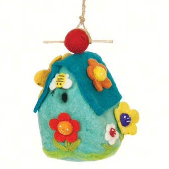 DZI484053 - Flower House Wild Woolies Felt Birdhouses