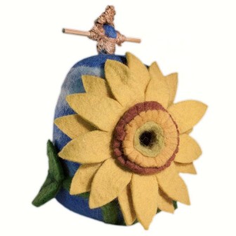 DZI484063 - Wild Woolie Sunflower Felt Birdhouse