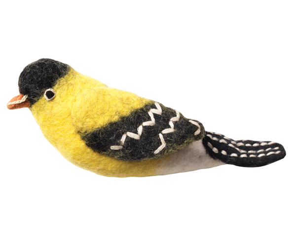 DZI483005 - Goldfinch Wild Woolie Felted Wool Ornament