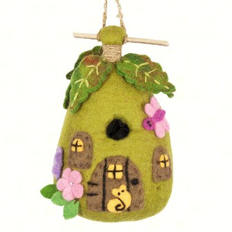 DZI484019 - Wild Woolie Fairy House Felt Birdhouse