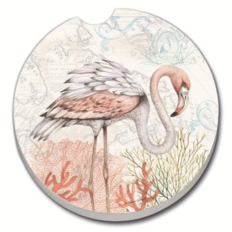 CART08804 - Shoreline Flamingo Car Coaster