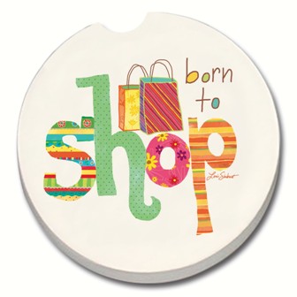 CART10859 - Born to Shop Car Coaster