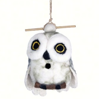 DZI484057 - Snowy Owl Wild Woolies Felt Birdhouses