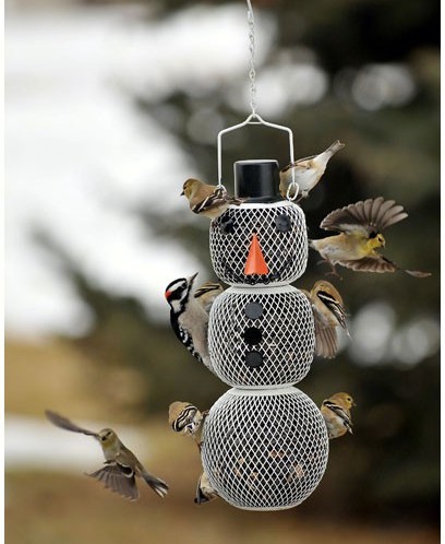 nonosm00345 - No-No Snowman Wire Mesh Bird Feeder