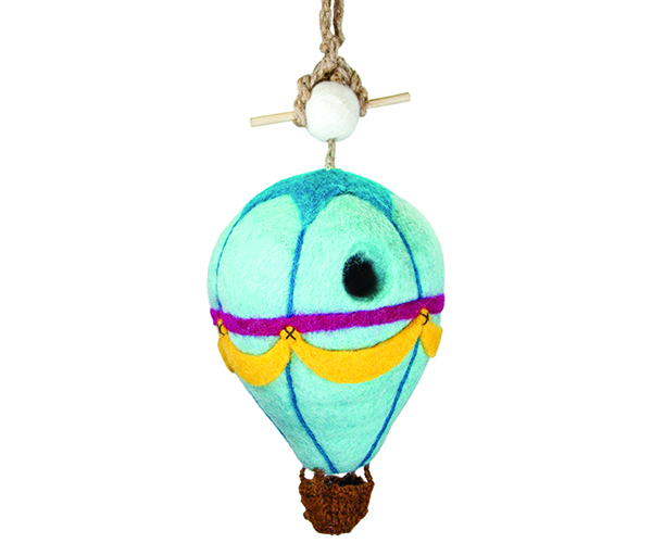 DZI484077000 - Hot Air Balloon Wild Woolie Felt Birdhouse