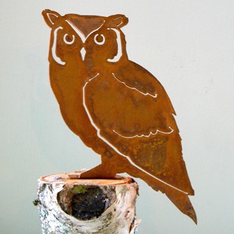ELEGANTB727 - Screech Owl Elegant Garden Designs Steel Bird Silhouettes
