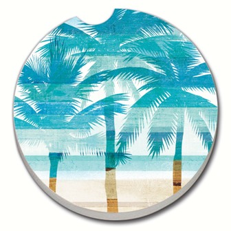 CART08395 - Beachscape Palms Car Coaster