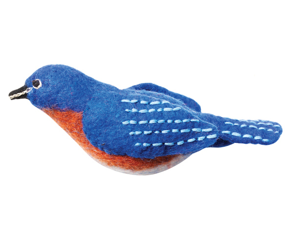 DZI483001 - Bluebird Wild Woolie Felted Wool Ornament